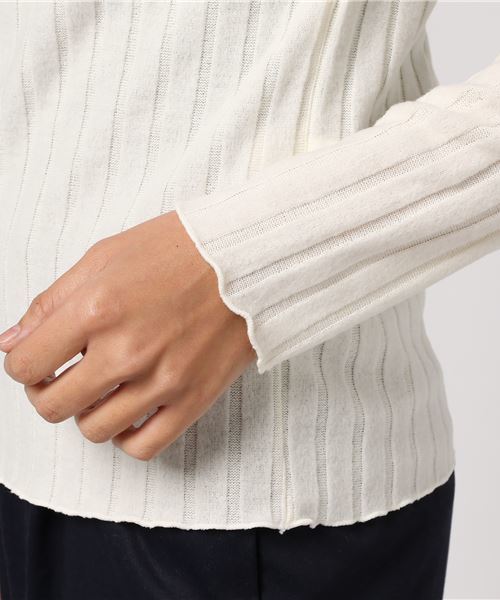 earth music&ecology（アースミュージックアンドエコロジー）の「・ダブル衿トタンテレコプルオーバー（Tシャツ/カットソー・レディース・キャメル/アイボリー/ライトグレー/ブラック・M/S）」の7枚目の写真