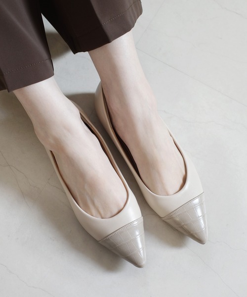 【美品】ロエベ　ポインテッドトゥ　フラットパンプス 走れるパンプス/美脚ポインテッドトゥフラットパンプス