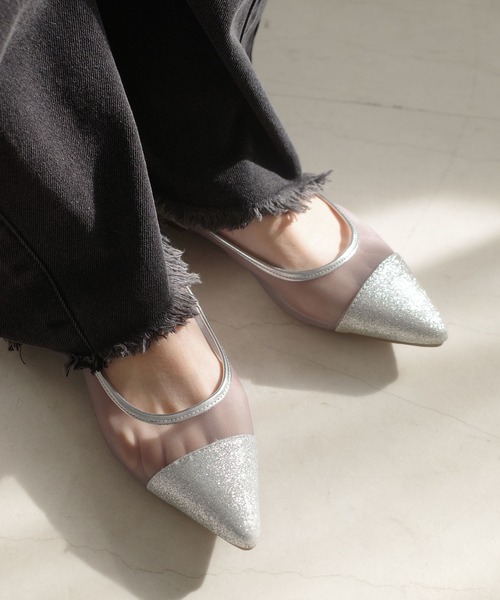 走れるパンプス/美脚ポインテッドトゥフラットパンプス（パンプス