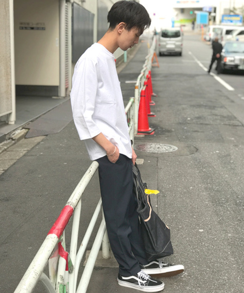 CIAOPANIC TYPY（チャオパニックティピー）の「USAコットンヘビー7分Tee（Tシャツ/カットソー・メンズ・ホワイト/ホワイト×ネイビー/ブラック/グレー・LARGE/MEDIUM/SMALL）」の12枚目の写真