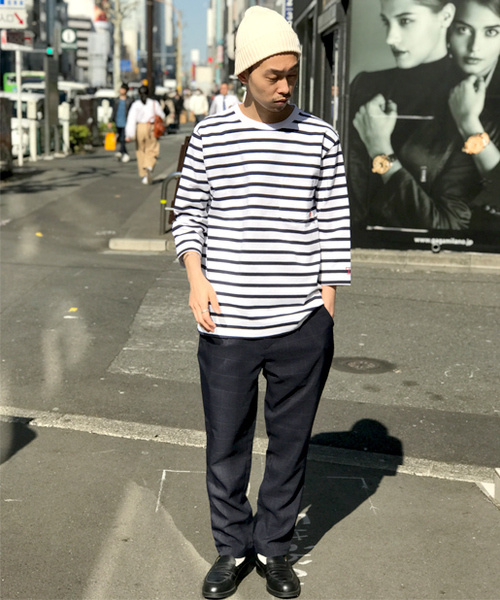 CIAOPANIC TYPY（チャオパニックティピー）の「USAコットンヘビー7分Tee（Tシャツ/カットソー・メンズ・ホワイト/ホワイト×ネイビー/ブラック/グレー・LARGE/MEDIUM/SMALL）」の14枚目の写真