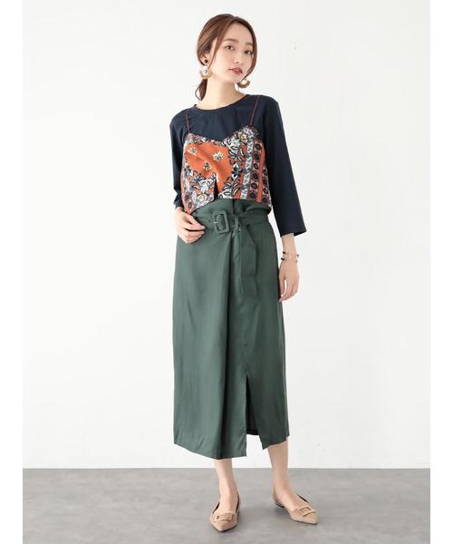 YECCA VECCA（イェッカヴェッカ）の「ラッピングベルトナロースカート（スカート・レディース・ブラック/キャメル/グリーン・FREE）」の18枚目の写真