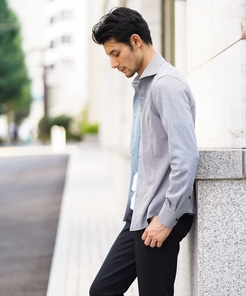 MICHEL KLEIN HOMME   （ミッシェルクランオム）の「シャツ（ハーリキンチェックラッセル）（シャツ/ブラウス・メンズ・ライトブルー/ボルドー/ダークネイビー/グリーン/ホワイト・46/48/51/44/42）」の18枚目の写真
