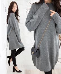 Girly Doll | リブ ルーズニットワンピース(ワンピース)