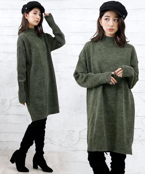 Girly Doll（ガーリードール）の「リブ ルーズニットワンピース（ワンピース・レディース・ブラック/ネイビー/ボルドー/グレー系その他/グリーン系その他/ベージュ系その他/グレー系その他2/ブルー系その他/レッド系その他/ダークグレー/ブラック系その他/グリーン/ライトグレー/ベージュ/ブラウン系その他/ブラウン/カーキ/グリーン系その他2/モカ/ブラウン系その他2・FREE）」の16枚目の写真