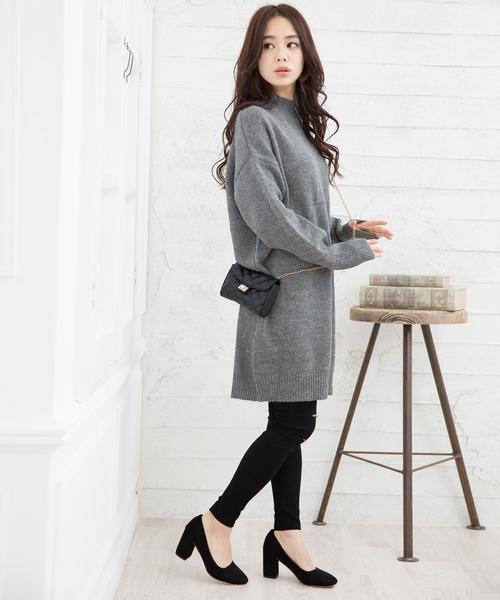 Girly Doll（ガーリードール）の「リブ ルーズニットワンピース（ワンピース・レディース・ブラック/ネイビー/ボルドー/グレー系その他/グリーン系その他/ベージュ系その他/グレー系その他2/ブルー系その他/レッド系その他/ダークグレー/ブラック系その他/グリーン/ライトグレー/ベージュ/ブラウン系その他/ブラウン/カーキ/グリーン系その他2/モカ/ブラウン系その他2・FREE）」の22枚目の写真