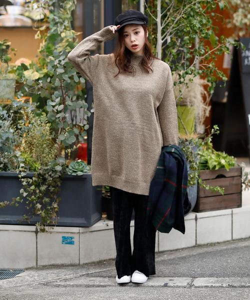 Girly Doll（ガーリードール）の「リブ ルーズニットワンピース（ワンピース・レディース・ブラック/ネイビー/ボルドー/グレー系その他/グリーン系その他/ベージュ系その他/グレー系その他2/ブルー系その他/レッド系その他/ダークグレー/ブラック系その他/グリーン/ライトグレー/ベージュ/ブラウン系その他/ブラウン/カーキ/グリーン系その他2/モカ/ブラウン系その他2・FREE）」の10枚目の写真