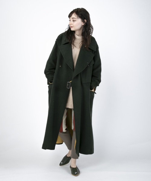 THEATRE PRODUCTS(シアタープロダクツ)の「タスマニアダブルエアリービーバー ロングコート(その他アウター)」|ダークグリーン