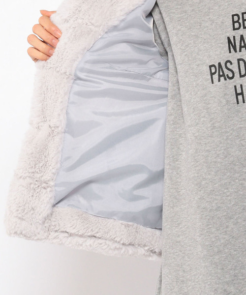 Petit Honfleur（プチオンフルール）の「ジャガードファージャケット（ムートンコート・レディース・アイボリー/グレー/ブラック・9号/11号）」の14枚目の写真