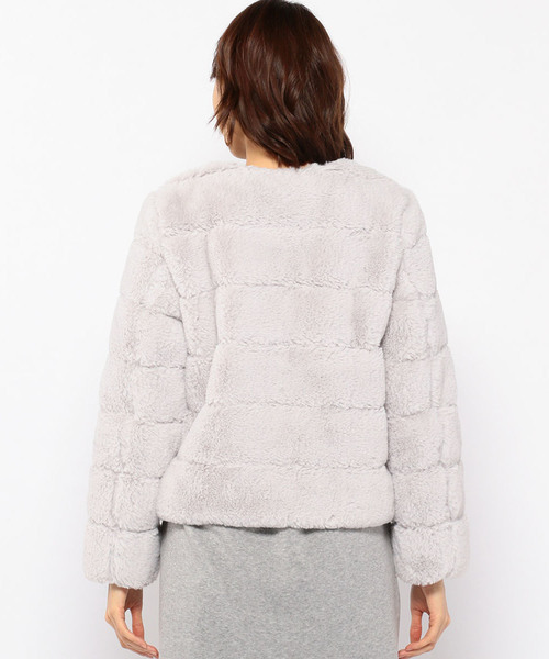 Petit Honfleur（プチオンフルール）の「ジャガードファージャケット（ムートンコート・レディース・アイボリー/グレー/ブラック・9号/11号）」の17枚目の写真