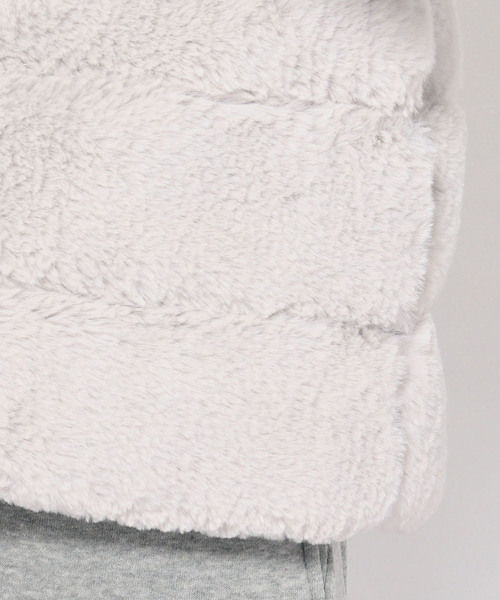 Petit Honfleur（プチオンフルール）の「ジャガードファージャケット（ムートンコート・レディース・アイボリー/グレー/ブラック・9号/11号）」の21枚目の写真