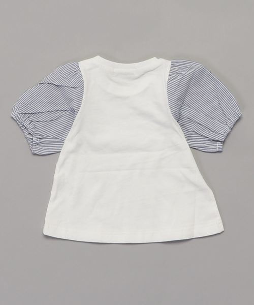 D.fesense（ディーフェセンス）の「【D.fesense /ディーフェセンス】袖フラワー刺繍プルオーバー（Tシャツ/カットソー・キッズ・ブルー/ライム・100cm/110cm/80ｃｍ/90cm）」の3枚目の写真