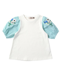 【D.fesense /ディーフェセンス】袖フラワー刺繍プルオーバー