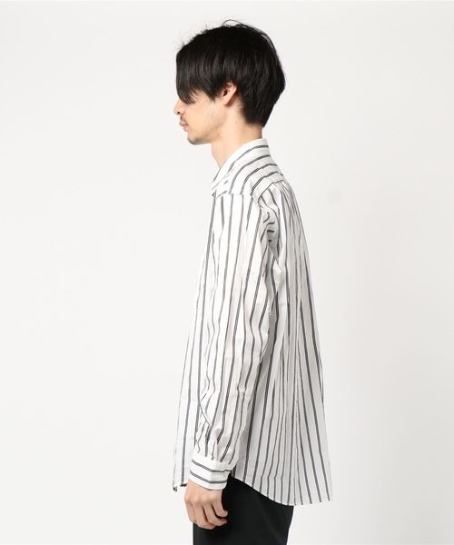 JOURNAL STANDARD(ジャーナルスタンダード)の「ドビーストライプ レギュラーシャツ♯(シャツ/ブラウス・メンズ・ブルー系その他/ベージュ/ホワイト・SMALL/LARGE/MEDIUM)」の4枚目の写真