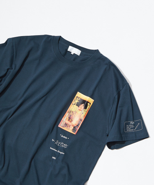 ABAHOUSE(アバハウス)の「クリムト Judith プリントTシャツ(Tシャツ/カットソー・メンズ・ネイビー/ホワイト/ベージュ・50/46/48)」の3枚目の写真