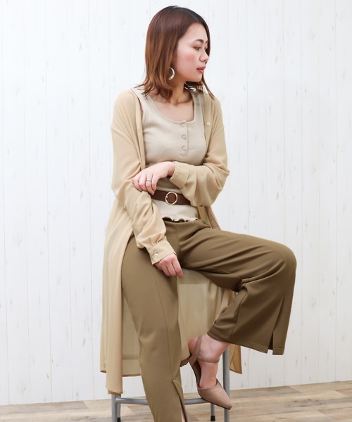 バンドカラージョーゼット抜き襟とろみシャツ無地 フラワーガウンワンピース シャツワンピース Social Girl ソーシャルガール のファッション通販 Zozotown