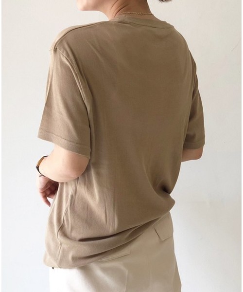 TODAYFUL(トゥデイフル)の「シルクタッチリブTシャツ(Tシャツ/カットソー・レディース・オフホワイト/ブラック/ベージュ・FREE)」の6枚目の写真
