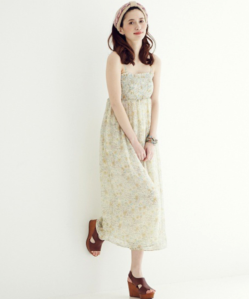 Another Edition（アナザーエディション）の「AE P FLW PRT ALL IN ONE（つなぎ/オールインワン・レディース・ライム/ライトブルー/ライトピンク/レッド・ﾌﾘ-）」の2枚目の写真