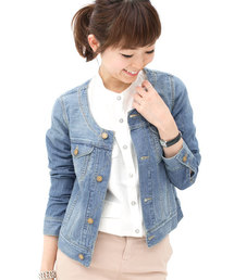 NANO universe | BARK TANNAGE/ノーカラーGジャン(デニムジャケット)