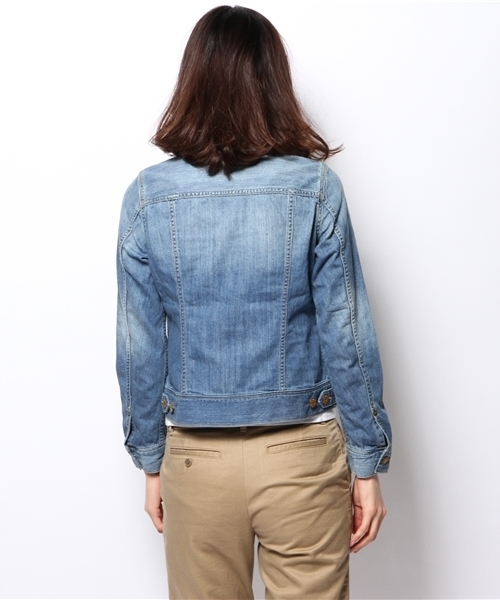 NANO universe（ナノユニバース）の「BARK TANNAGE/ノーカラーGジャン（デニムジャケット・レディース・ホワイト/ブルー・FREE）」の7枚目の写真