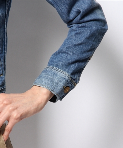 NANO universe（ナノユニバース）の「BARK TANNAGE/ノーカラーGジャン（デニムジャケット・レディース・ホワイト/ブルー・FREE）」の10枚目の写真