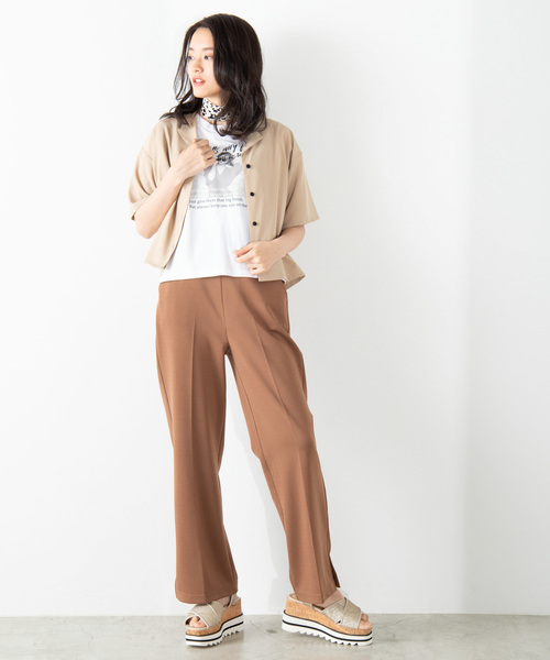 WEGO(ウィゴー)の「WEGO/オープンカラークロップドポプリンシャツ(シャツ/ブラウス・レディース・ベージュ/ピンク/アイボリー/ベージュ系その他4/その他1/ダークグリーン/その他2/ブラウン/ブラック系その他4・FREE)」の12枚目の写真