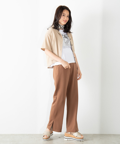 WEGO(ウィゴー)の「WEGO/オープンカラークロップドポプリンシャツ(シャツ/ブラウス・レディース・ベージュ/ピンク/アイボリー/ベージュ系その他4/その他1/ダークグリーン/その他2/ブラウン/ブラック系その他4・FREE)」の21枚目の写真