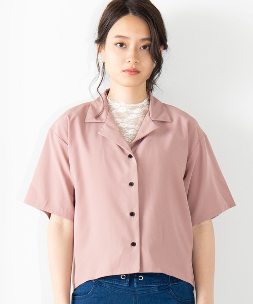 WEGO(ウィゴー)の「WEGO/オープンカラークロップドポプリンシャツ(シャツ/ブラウス・レディース・ベージュ/ピンク/アイボリー/ベージュ系その他4/その他1/ダークグリーン/その他2/ブラウン/ブラック系その他4・FREE)」の13枚目の写真