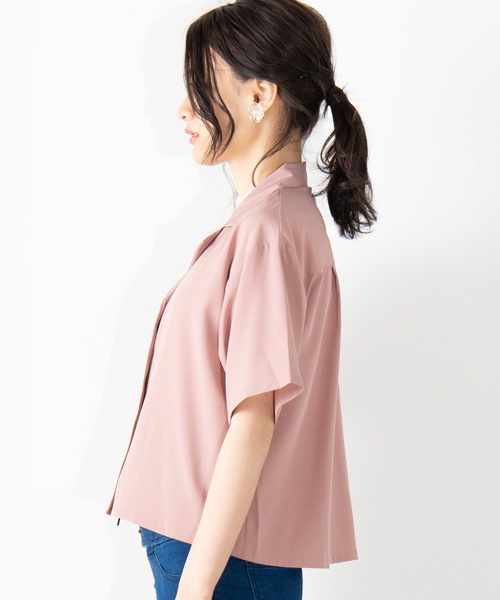 WEGO(ウィゴー)の「WEGO/オープンカラークロップドポプリンシャツ(シャツ/ブラウス・レディース・ベージュ/ピンク/アイボリー/ベージュ系その他4/その他1/ダークグリーン/その他2/ブラウン/ブラック系その他4・FREE)」の22枚目の写真