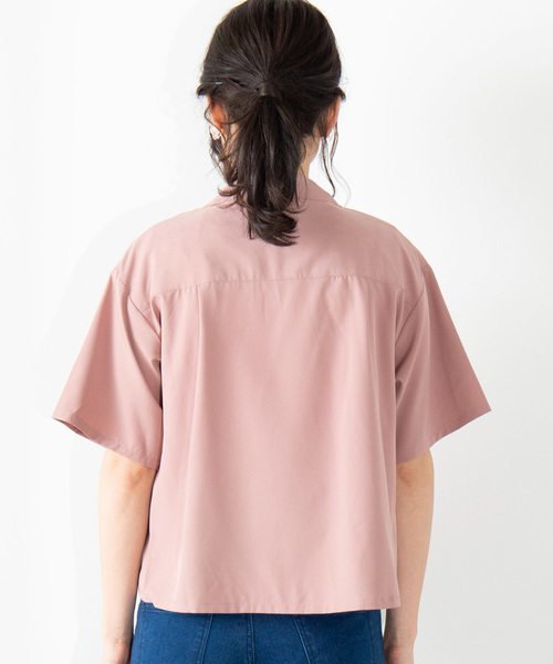 WEGO(ウィゴー)の「WEGO/オープンカラークロップドポプリンシャツ(シャツ/ブラウス・レディース・ベージュ/ピンク/アイボリー/ベージュ系その他4/その他1/ダークグリーン/その他2/ブラウン/ブラック系その他4・FREE)」の11枚目の写真