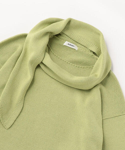 sulvam（サルバム）の「sulvam（サルバム）STOLE KNIT（ニット/セーター・メンズ・ブラック/ライム・SMALL/MEDIUM）」の5枚目の写真