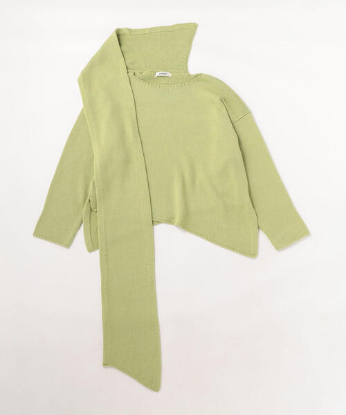 sulvam（サルバム）の「sulvam（サルバム）STOLE KNIT（ニット/セーター・メンズ・ブラック/ライム・SMALL/MEDIUM）」の9枚目の写真