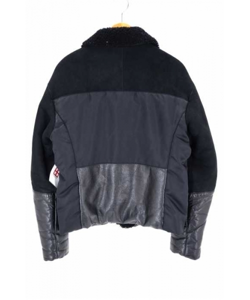 ブランド古着】15AW ナイロン切替ボアレザーライダース