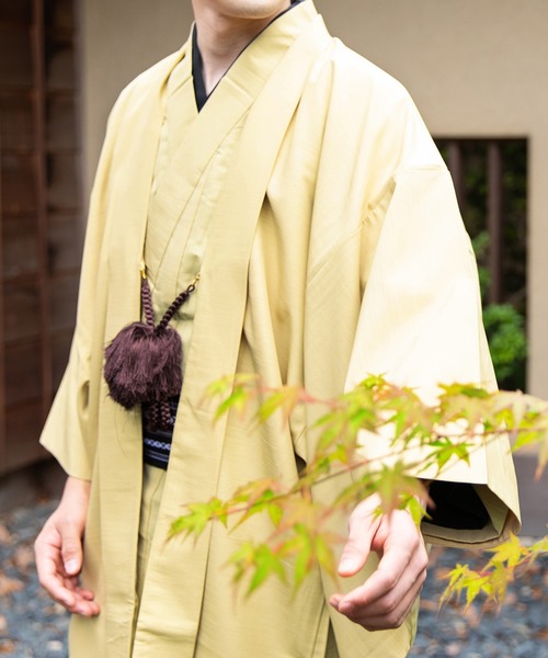 KYOETSU(キョウエツ)の「洗えるメンズ羽織(着物・メンズ・ブラック/ブラウン/グレー/レッド/ブルー/ライトオリーブ/ネイビー/イエロー/チャコールグレー・LL/3L/S/M/L)」の8枚目の写真