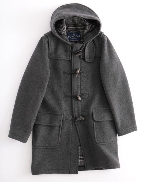 LONDON TRADITION(ロンドントラディション)の「LONDON TRADITION Martin Long Slim メンズ ロングダッフルコート(ダッフルコート・メンズ・ブラック/ネイビー/ブラウン/グレー/シルバーグレー/ダークグレー/ダークグリーン/チャコールグレー/ライトグレー・X-SMALL/SMALL/MEDIUM/LARGE/X-LARGE)」の4枚目の写真