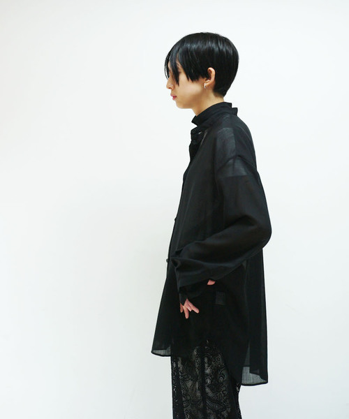 ALLEGE(アレッジ)の「ALLEGE Light Wool Shirt(シャツ/ブラウス・レディース・ブラック・S)」の2枚目の写真