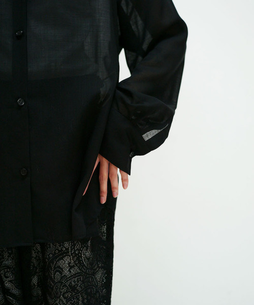 ALLEGE(アレッジ)の「ALLEGE Light Wool Shirt(シャツ/ブラウス・レディース・ブラック・S)」の4枚目の写真