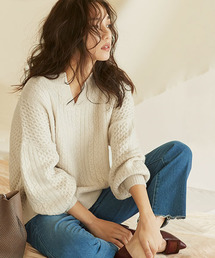 Pierrot | キーネックケーブルニット(ニット/セーター)
