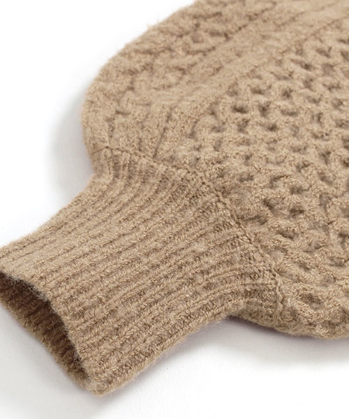 Pierrot（ピエロ）の「キーネックケーブルニット（ニット/セーター・レディース・ブラック/ベージュ/アイボリー/ブラウン系その他/ブラウン/オレンジ系その他/グレイッシュベージュ・M/L）」の21枚目の写真