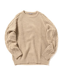 SHIPS | SU: ケーブル/MOSS STITCH クルーネック ニット(ニット/セーター)