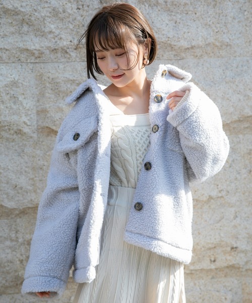 VANNIE U(ヴァニーユー)の「スクエアネックたぽっとニット(ニット/セーター・レディース・ホワイト/ブラウン・FREE)」の6枚目の写真