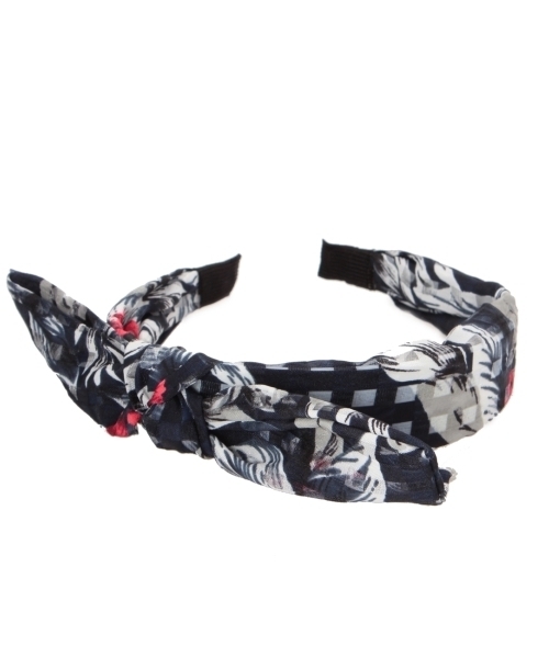 grove（グローブ）の「シアーチェック＆ボタニカルリボンカチューシャ（カチューシャ・レディース・ブラック/グリーン/ブルー・00）」の2枚目の写真