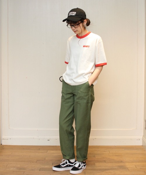 GYMPHLEX(ジムフレックス)の「GYMPHLEX / ジムフレックス CVC ジャージTEE JERSEY-T #J-1403(Tシャツ/カットソー・レディース・グレー/ネイビー/レッド・14)」の7枚目の写真