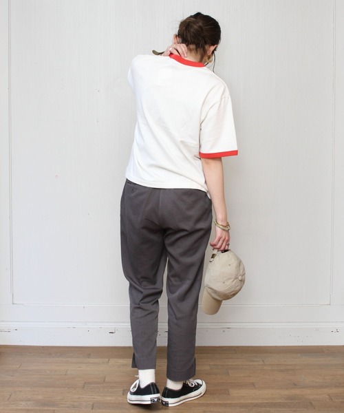 GYMPHLEX(ジムフレックス)の「GYMPHLEX / ジムフレックス CVC ジャージTEE JERSEY-T #J-1403(Tシャツ/カットソー・レディース・グレー/ネイビー/レッド・14)」の22枚目の写真