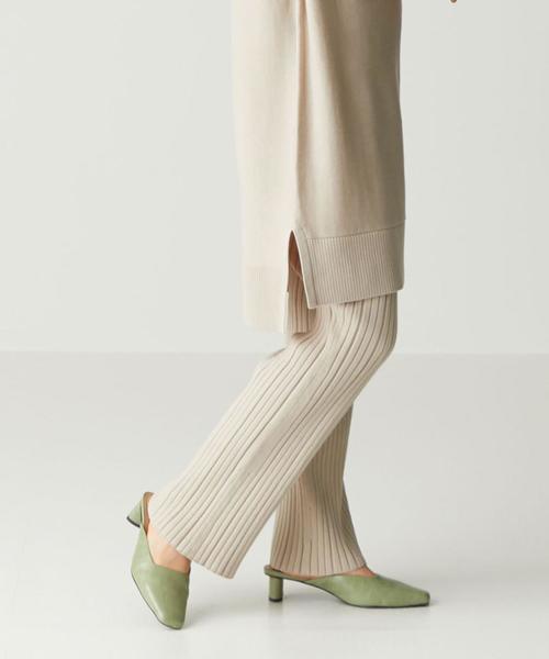 EMMEL REFINES（エメルリファインズ）の「〔ハンドウォッシャブル〕SMF HW ニットリブパンツ2（その他パンツ・レディース・オリーブ/ライラック/ナチュラル・FREE）」の2枚目の写真