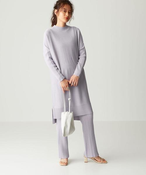 EMMEL REFINES（エメルリファインズ）の「〔ハンドウォッシャブル〕SMF HW ニットリブパンツ2（その他パンツ・レディース・オリーブ/ライラック/ナチュラル・FREE）」の15枚目の写真