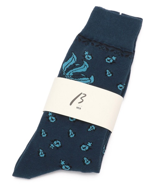 β MEN（ベータメン）の「バンダナ柄クルーソックス（ソックス/靴下・メンズ・ネイビー/ブラック/レッド・25-27CM）」の2枚目の写真