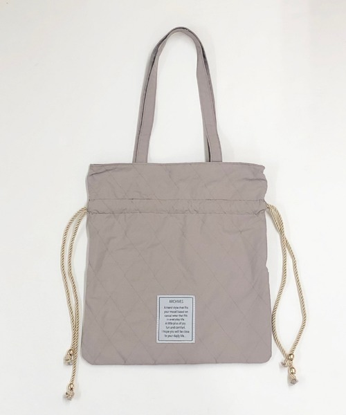 archives(アルシーヴ)の「【pink beigeはweb限定カラー】巾着メッセージトートbag(トートバッグ・レディース・アイボリー/ベージュ/グリーン/ピンクベージュ・MEDIUM)」の8枚目の写真