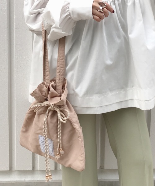 archives(アルシーヴ)の「【pink beigeはweb限定カラー】巾着メッセージトートbag(トートバッグ・レディース・アイボリー/ベージュ/グリーン/ピンクベージュ・MEDIUM)」の14枚目の写真