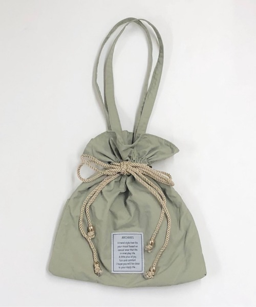 archives(アルシーヴ)の「【pink beigeはweb限定カラー】巾着メッセージトートbag(トートバッグ・レディース・アイボリー/ベージュ/グリーン/ピンクベージュ・MEDIUM)」の15枚目の写真